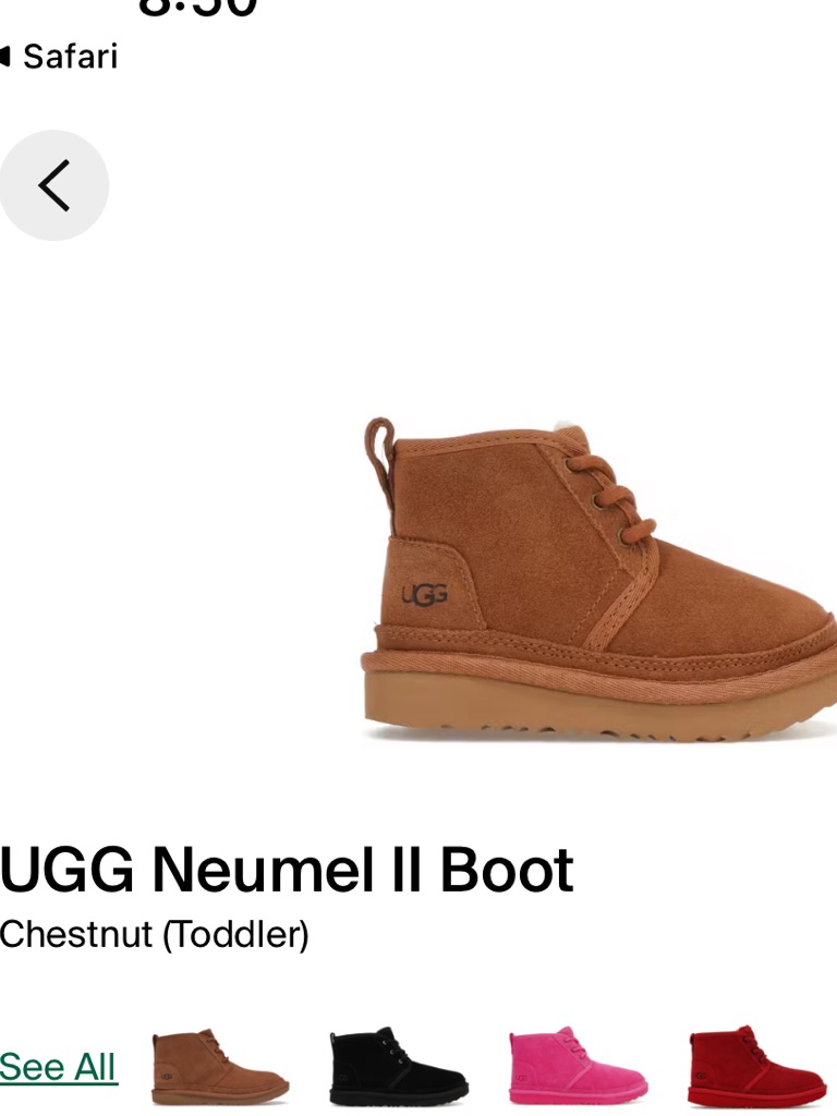 Ugg Chestnut Suede Lace-Up Toddler Ankle Boot